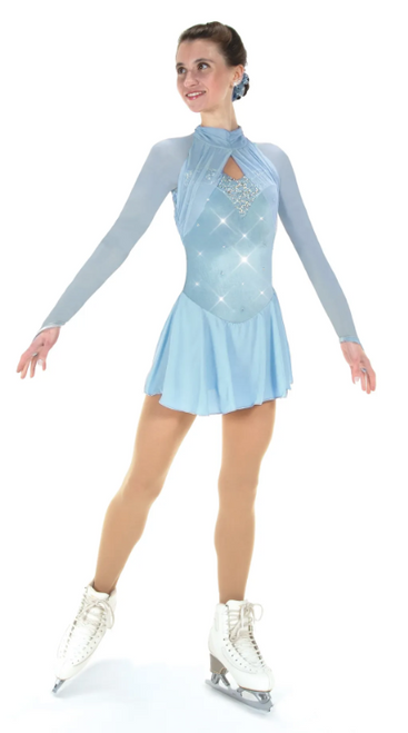 Crystal Blue Gathering Glamour Skating Dress