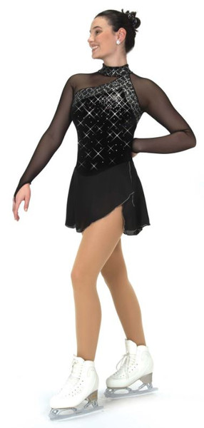 Crystal Fanfare Skate Dress - Black