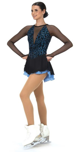 Sound of Swirls Skating Dress - Black/Blue