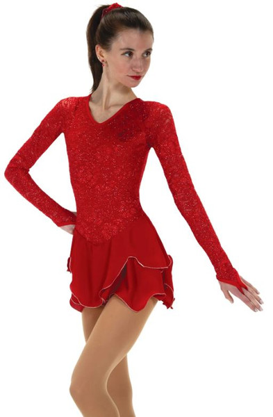 Ruby Red Lace Lives On Ice Skating Dress