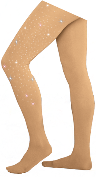 Chloe Noel Footed Crystal Tights - One Thigh