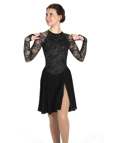 black lyrical dress BIANCA lace Contemporary lyrical Dance Costume/ dress – Co9dancecostumes main image 1