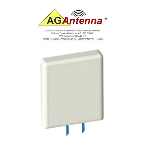 AG-DP2C-PM: Low PIM | Dual Slant Polarized MIMO 2 x Cellular 4G LTE 5G NR C-Band | WiFi B 1-7 | Anterix CBRS LoRaWAN WiFi-HaLow Multi-Network Antenna
