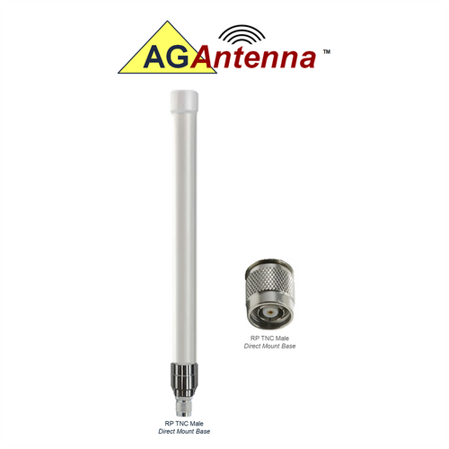 AG10W-RPTM: Omni-Directional Zigbee WiFi 7 Access Point Antenna - RP TNC Male Direct Connect Base Mount