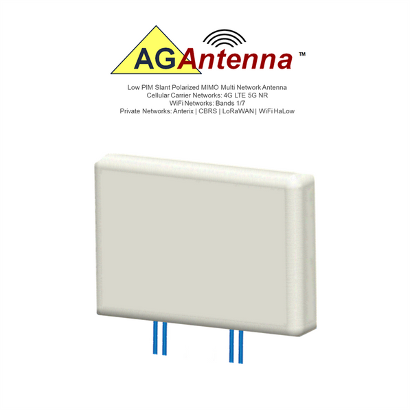 AG-DP4C-PM: Low PIM | Dual Slant Polarized MIMO 4 x Cellular 4G LTE 5G NR C-Band | WiFi B 1-7 | Anterix CBRS LoRaWAN WiFi-HaLow Multi-Network Antenna