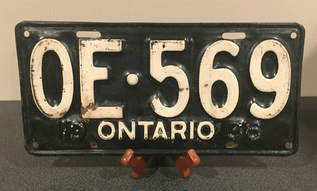 1936 Ontario Canada License Plate OE 516