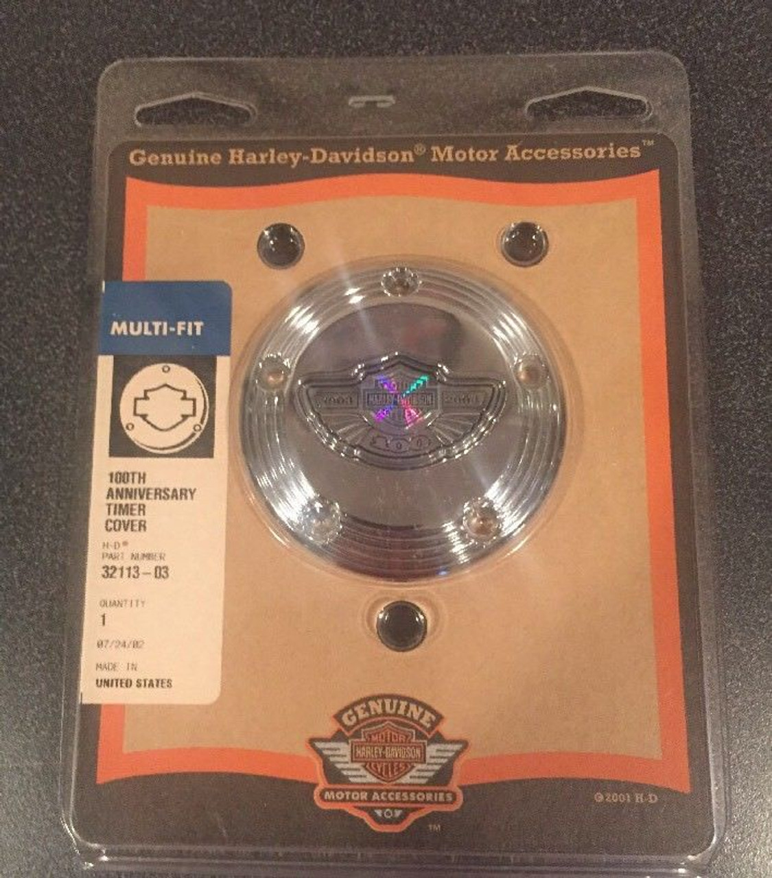 NOS HARLEY-DAVIDSON 100TH ANNIVERSARY DERBY COVER,AIR CLEANER COVER TRIM,TIMER COVER & SMALL MEDALLION