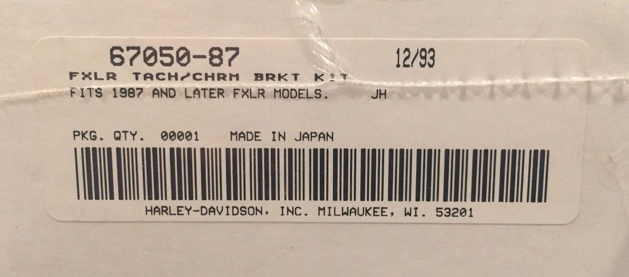 NOS HARLEY-DAVIDSON FXDS TACHOMETER & CHROME BRACKET KIT # 67050-87 NIB . Shop the Garage