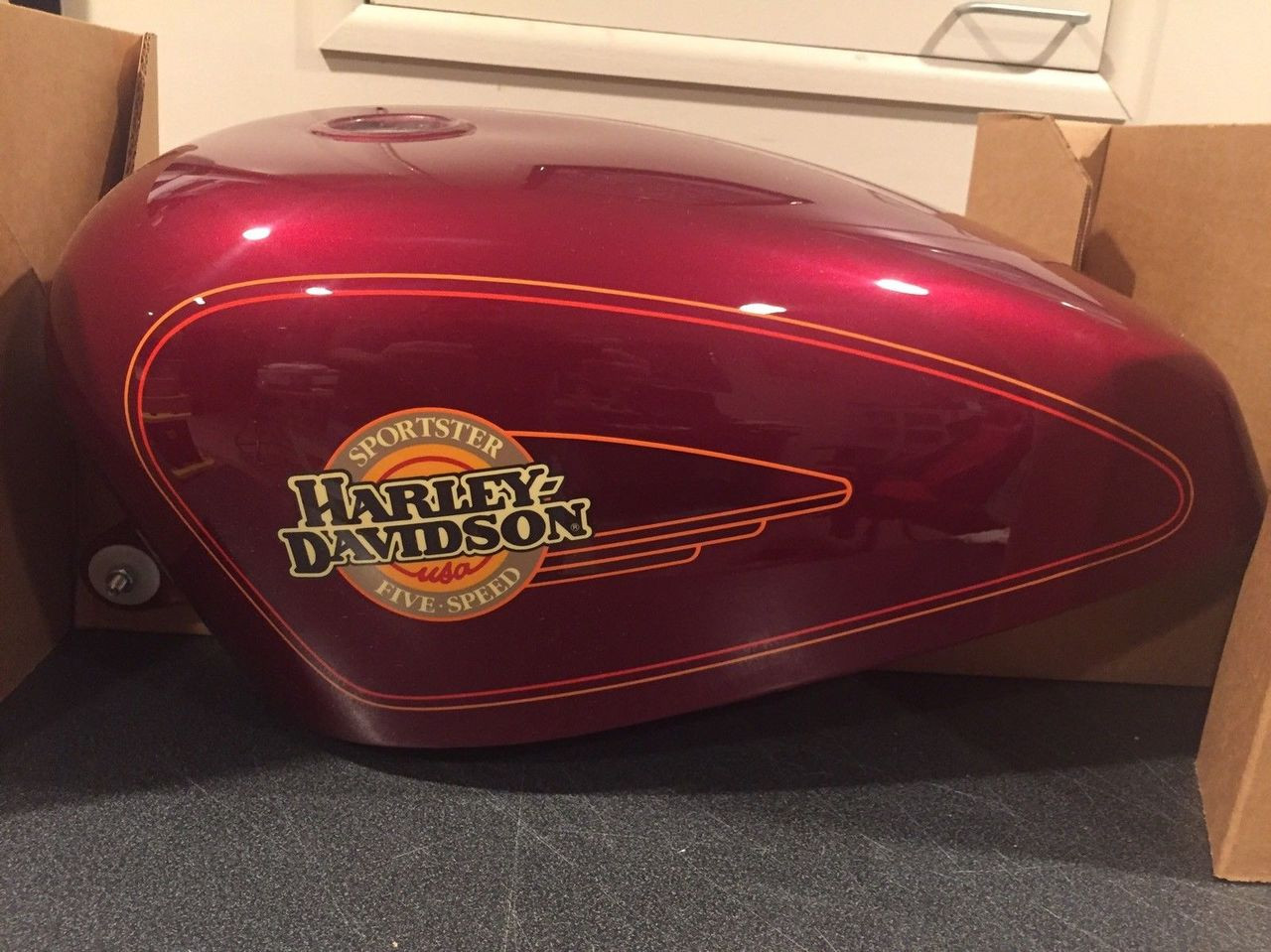 NOS HARLEY-DAVIDSON 3.25 GALLON SPORTSTER GAS TANK 61381-95DF BURGUNDY . Shop The Garage