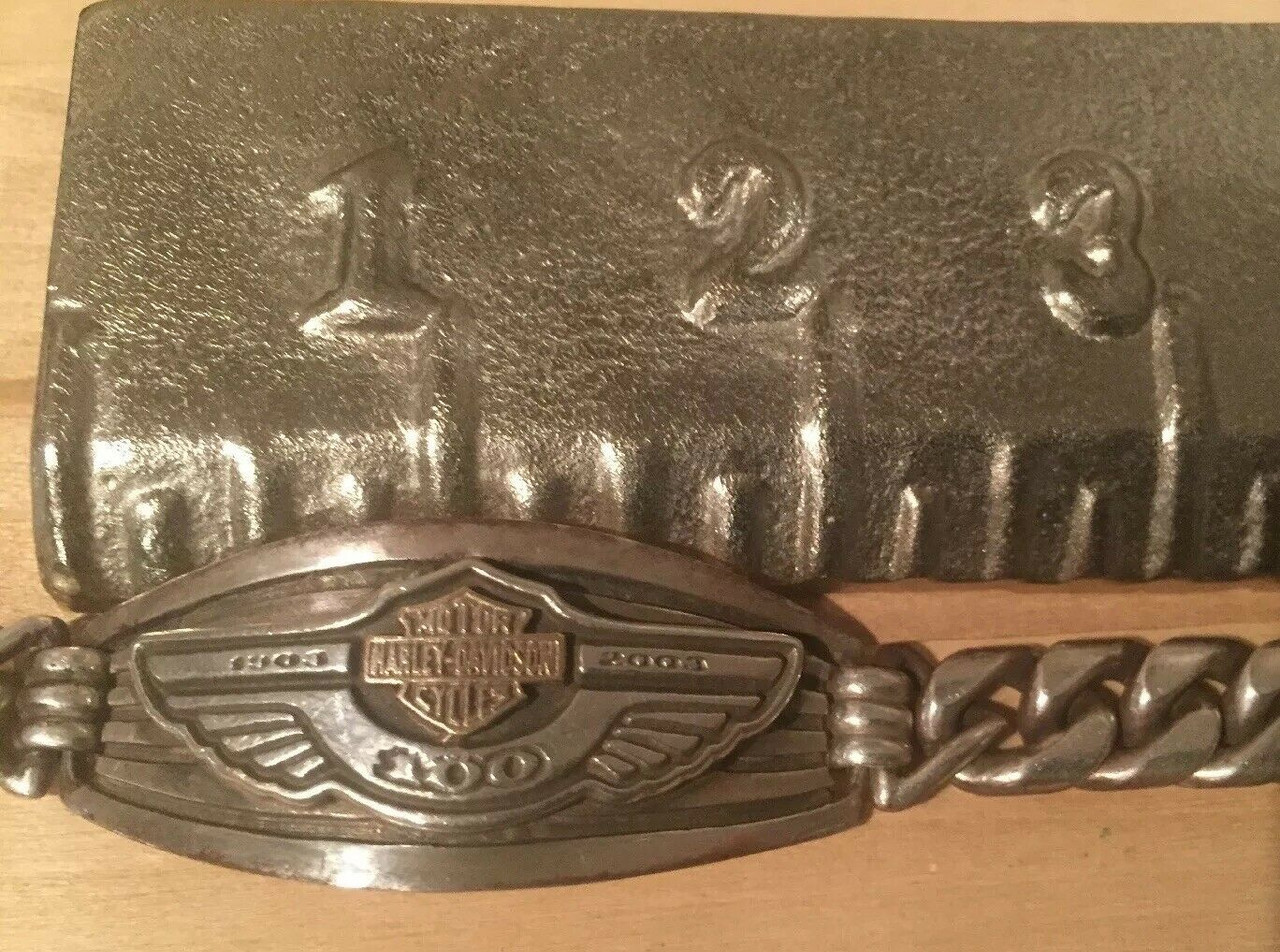 Rare MOD Harley Davidson 100th Anniversary Men's Heavy .925 Silver Bracelet