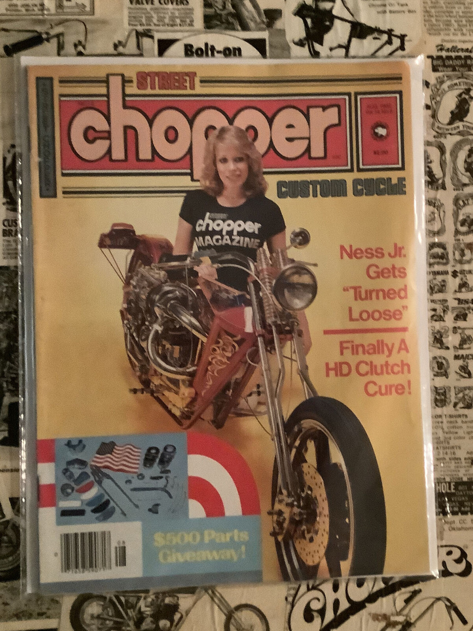 Street Chopper Magazine, Vintage, 1980's, choppers,  bikers, coolintocash.com, shopthegarage.com, Bingo's Swap Meet Garage