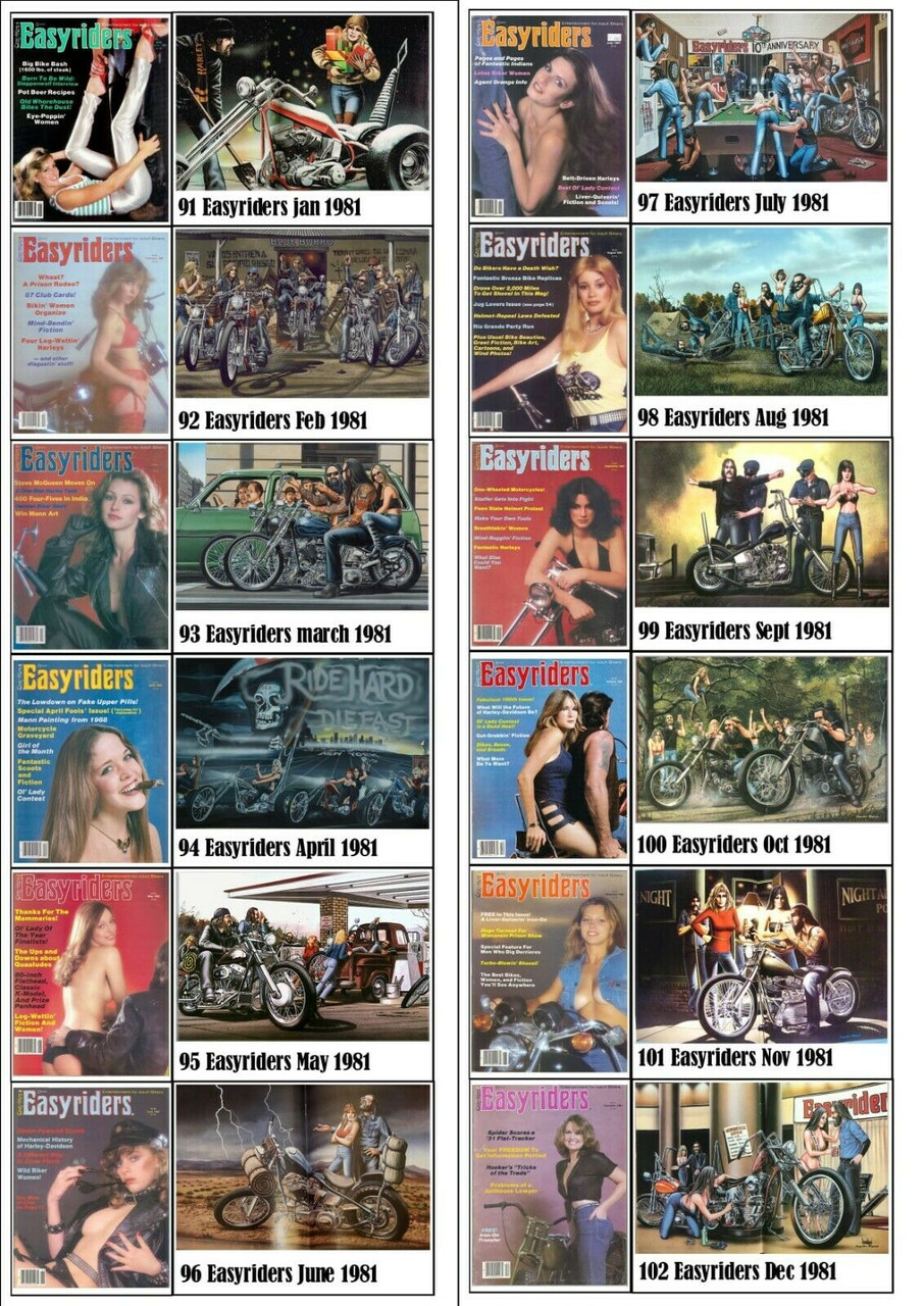 Easyriders Magazine, Vintage, 1980's, David Mann, bikers, coolintocash.com, shopthegarage.com, Bingo's Swap Meet Garage