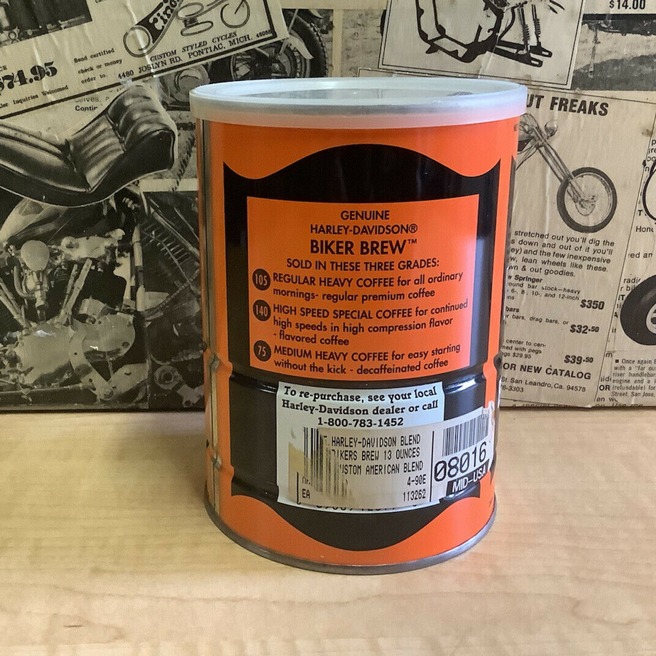 Harley-Davidson Biker Brew can of coffee NEW SEALED for display only