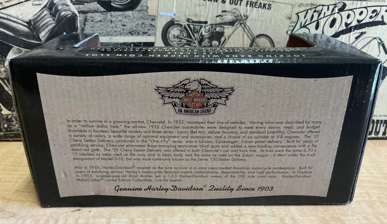1955 Chevy Sedan Delivery, Harley-Davidson, Dealer exclusive, vintage, diecast, Rockville H-D, MoCo Maryland, coolintocash, shopthegarage, saints of kulture