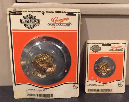 NOS Vintage Harley-Davidson Live To Ride Derby 91748-88 & Timer Cover 91746-88, shopthegarage