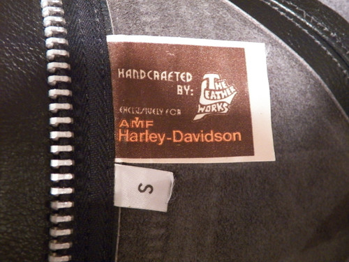 Vintage AMF Harley-Davidson embossed Black Leather Chaps