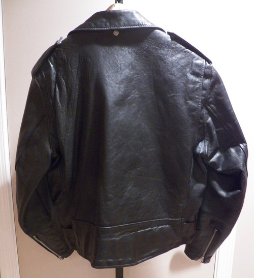 Men's Vintage Perfect by Schott NYC USA made black leather biker jacket sz. 42