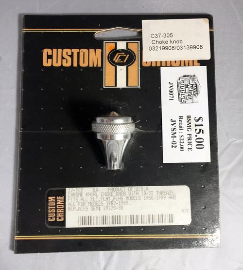 Custom Chrome C37-305 knurled choke knob for 80-89 FLT,FLHT,FLHS & 82-89 FXR MODELS...NOS & MADE IN USA 
