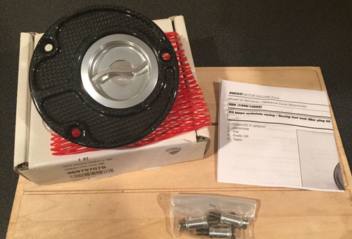 NOS DUCATI 1098/1098S CARBON ALUMINUM FUEL PLUG GAS CAP