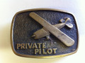 Vintage (1978)  BTS solid brass Private Pilot belt buckle (FRONT)