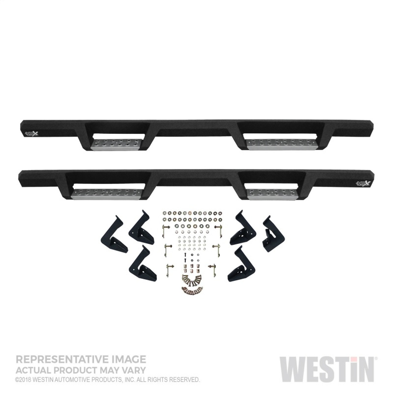 Westin/HDX 07-18 GM 15/25/3500 Crew Cab (Excl. Classic) SS Drop Nerf Step  Bars Textured Black 56-137252 Gexhaust