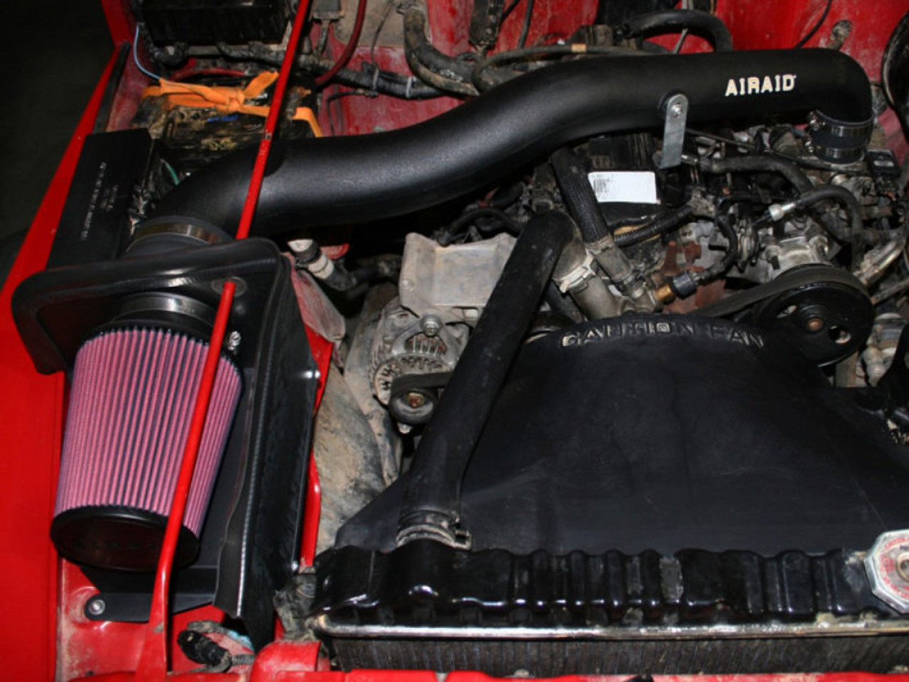 Airaid 97-02 Jeep Wrangler 2.5L CAD Intake System w/ Tube (Oiled Red  Media) 310-164 Airaid