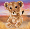 Lion crystal art card 18 by 18 cm