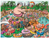 Chaos at the swimming  pool no 19 1000 piece jigsaw