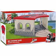 wooden train engine shed