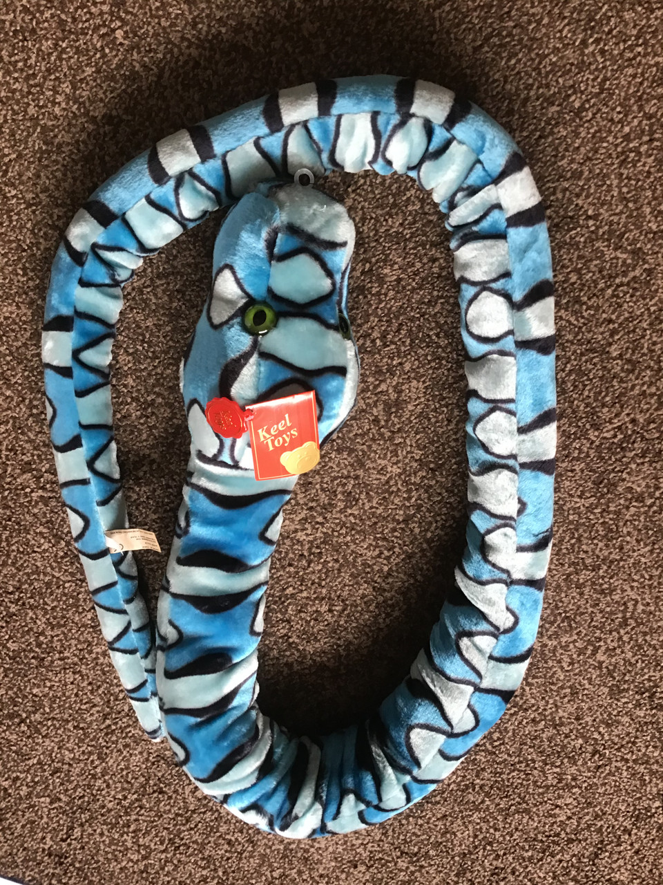 Soft toy Snake 200cm blue and light blue Toysntech