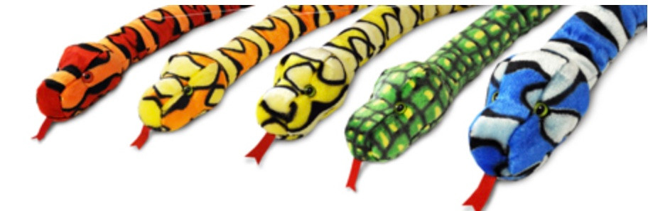 Keel soft toy snake 200cm green/black squares Toysntech