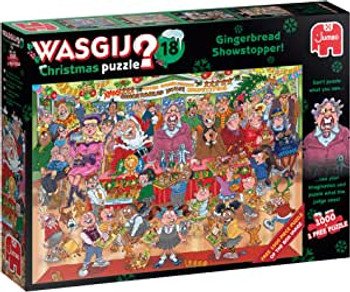 Jumbo, Wasgij Christmas 18 Gingerbread Showstopper, Jigsaw Puzzles for Adults, 2 x 1000 pieces