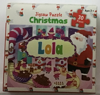 Children's Christmas named jigsaw 30pc Lola
