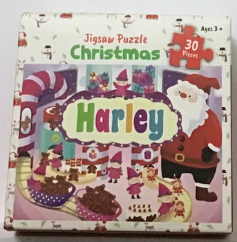 Children’s named and Xmas themed jigsaw 30pc Harley