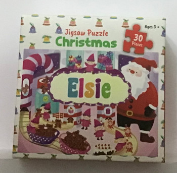 Childrens named Xmas themed jigsaw 30 pc Elsie