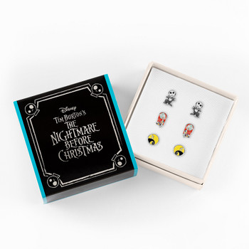 NBX - 3 PAIRS OF STUDS EARRINGS - PLATED BRASS