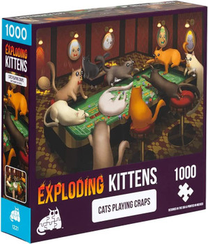 EXPLODING KITTENS CATS PLAYING CRAPS 1000 PIECE JIGSAW PUZZLE