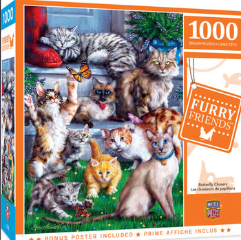 Masterpieces Puzzle Furry Friends Butterfly Chasers Puzzle 1000 pieces
