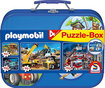 Playmobil 4 puzzles in keepsake tin