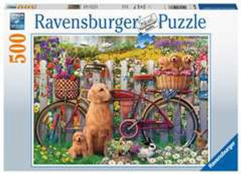 Ravensburger 500 piece jigsaw Cute dogs in the garden