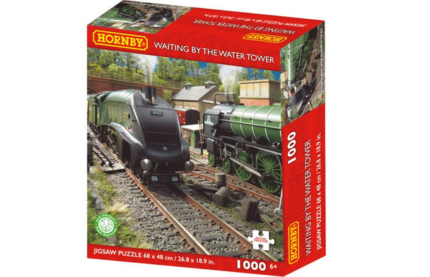 Hornby 1000 piece jigsaw waiting by the water tower