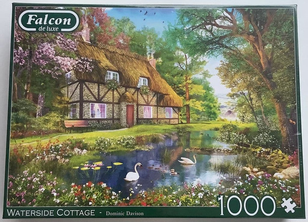 Waterside cottage falcon de luxe 1000 piece jigsaw