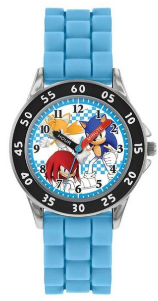 Sega Sonic The Hedgehog Blue Silicone Strap Time Teacher Watch