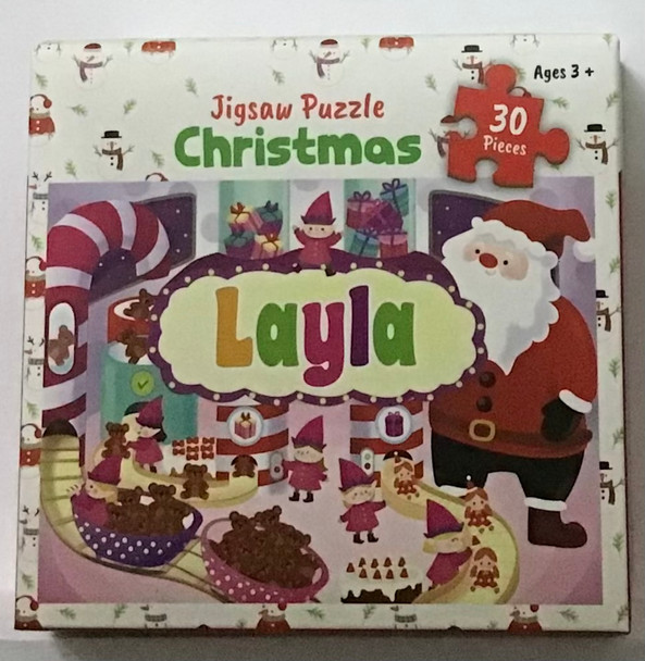 Childrens Xmas named jigsaw 30pc Layla