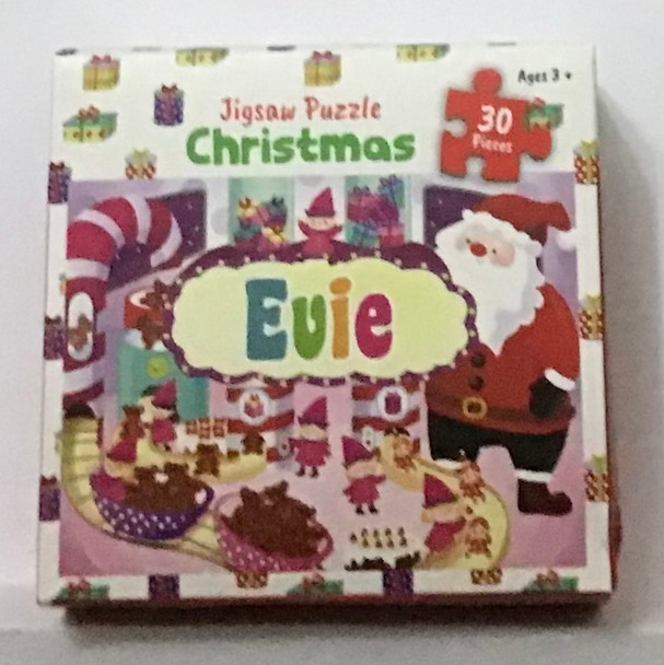 Children’s named and Xmas themed jigsaw 30 pc Evie