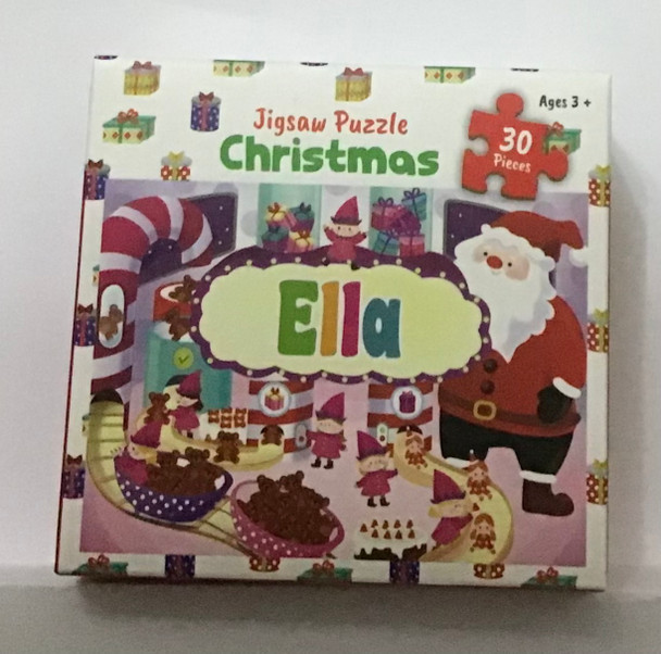 Children’s named Xmas jigsaw 30 pc Ella