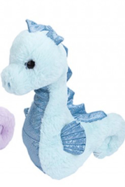 Blue SHINGLE SEAHORSE WITH SPARKLE  TRIM 27CM