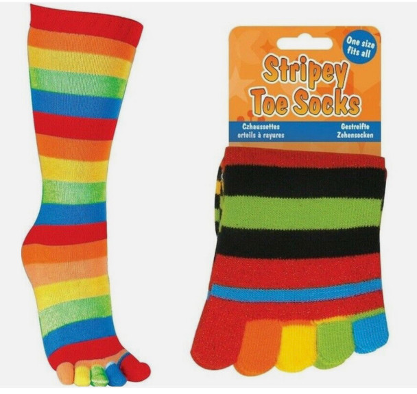 Stripey Toe Socks Foot Glove Light Slippers One Size Fits All 1of2