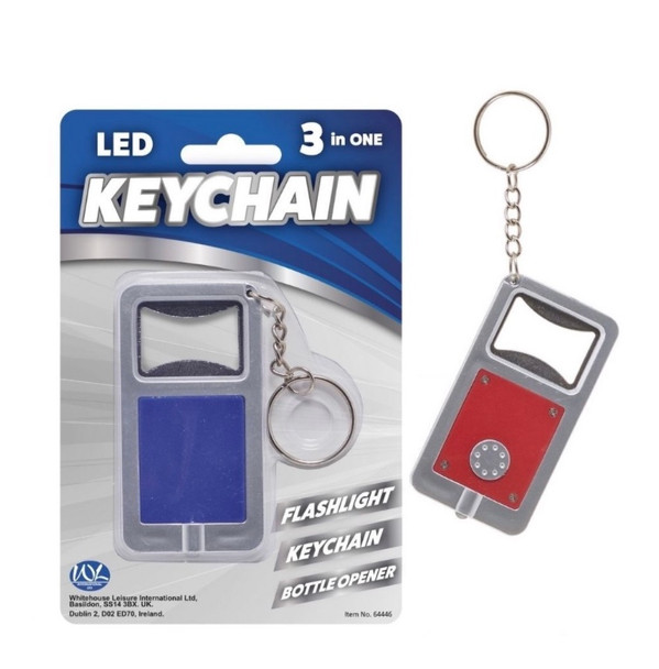 Flash light bottle opener keyring