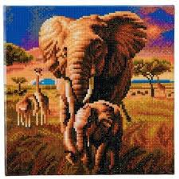 Crystal Art canvas Elephants of the Savannah